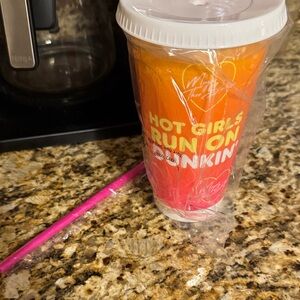 Dunkin' Hot 🥵 Girls Orange and Pink Tumbler
